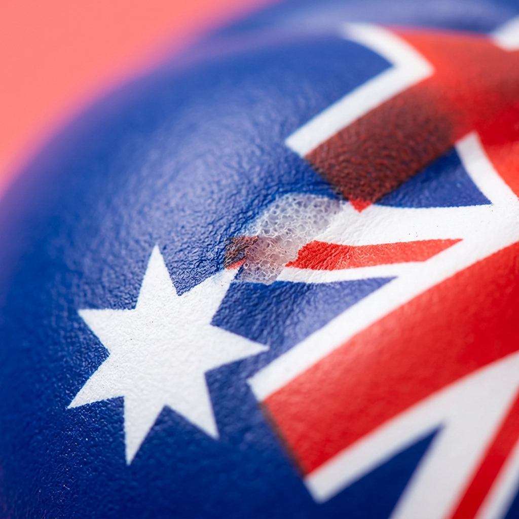 Flag Squishy Dumpling Australië — macro-close-up van de textuur