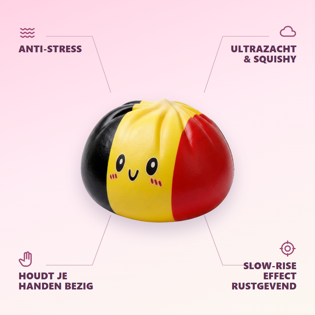 Squishy Dumpling Flag België in Rood-Zwart-Geel — zijn voordelen