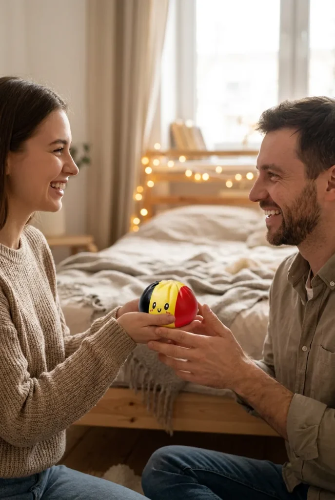 Squishy Dumpling Flag België in Rood-Zwart-Geel als cadeau-idee