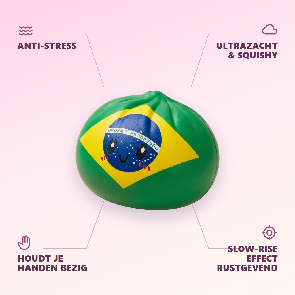 Dumpling Squishy Flag Brazilië — zijn voordelen