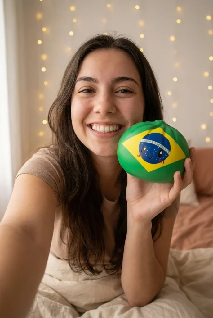 Dumpling Squishy Flag Brazilië in het dagelijks leven