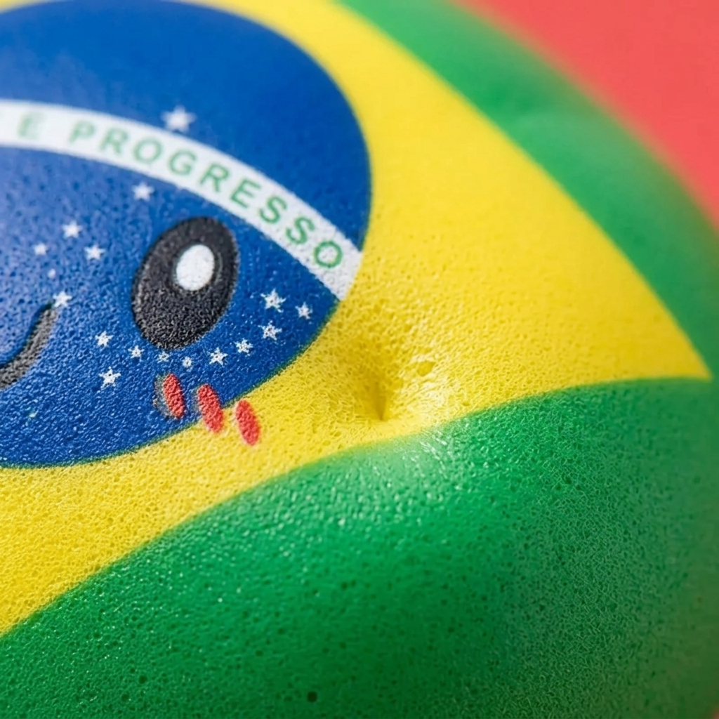 Dumpling Squishy Flag Brazilië — macro-close-up van de textuur