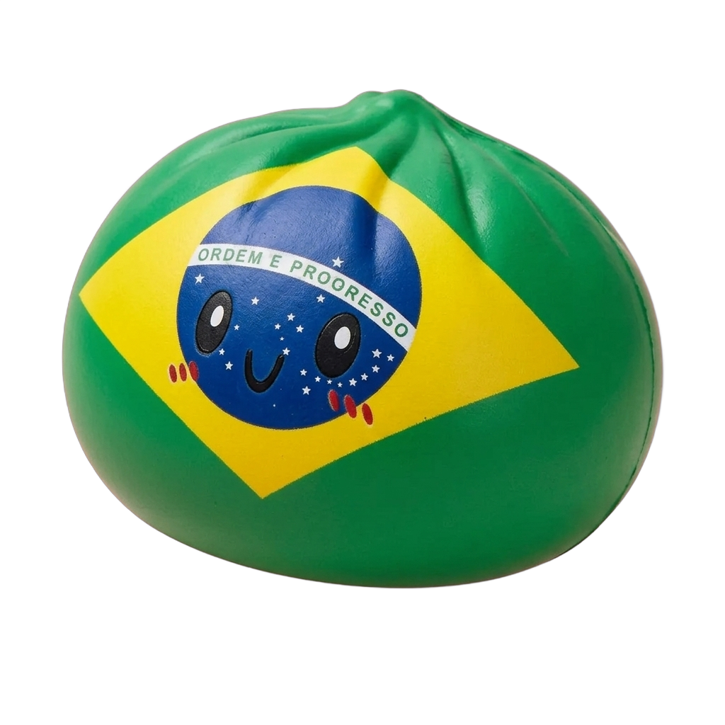 Dumpling Squishy Flag Brazilië tijdens het knijpen, zacht materiaal