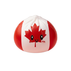 Flag Squishy Dumpling Canada met Bamboe Stoommandje tijdens het knijpen, zacht materiaal