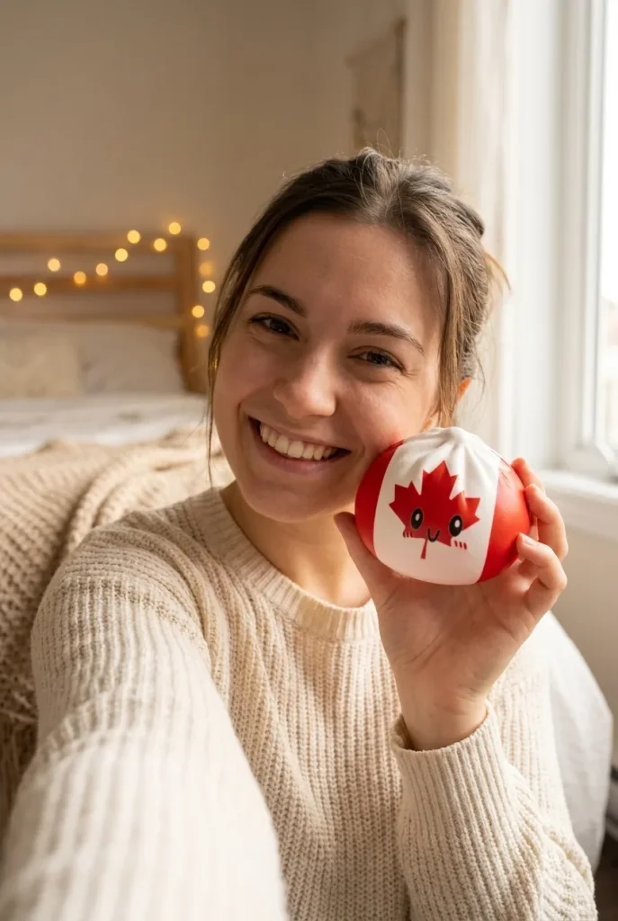 Flag Squishy Dumpling Canada met Bamboe Stoommandje in het dagelijks leven