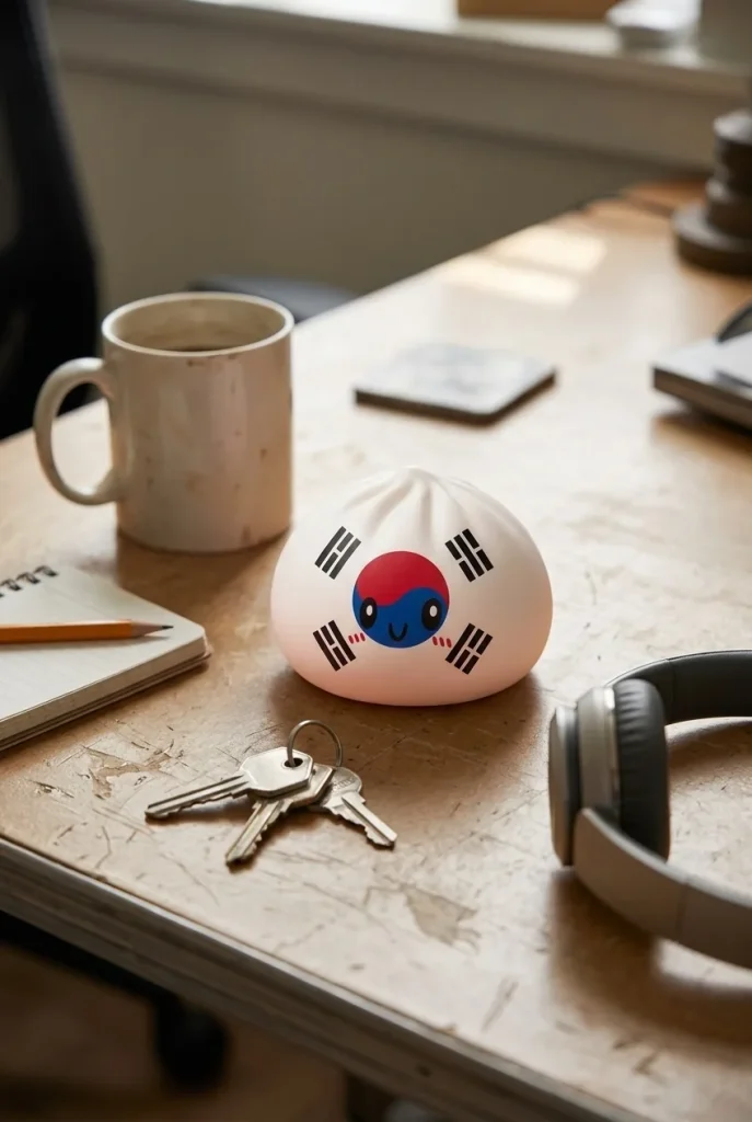 Flag Dumpling Squishy Zuid-Korea op het bureau