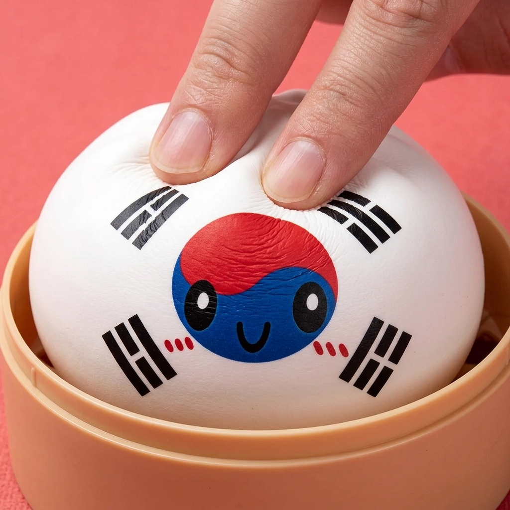 Flag Dumpling Squishy Zuid-Korea tijdens het knijpen, zacht materiaal