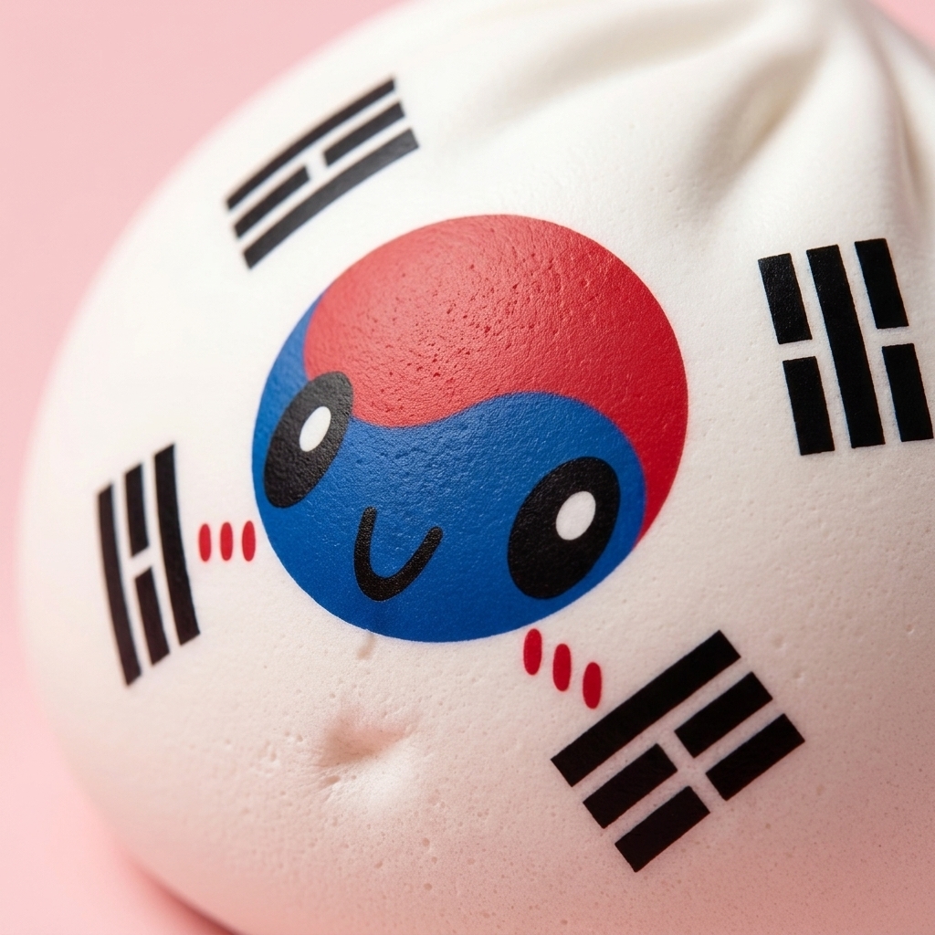 Flag Dumpling Squishy Zuid-Korea — macro-close-up van de textuur