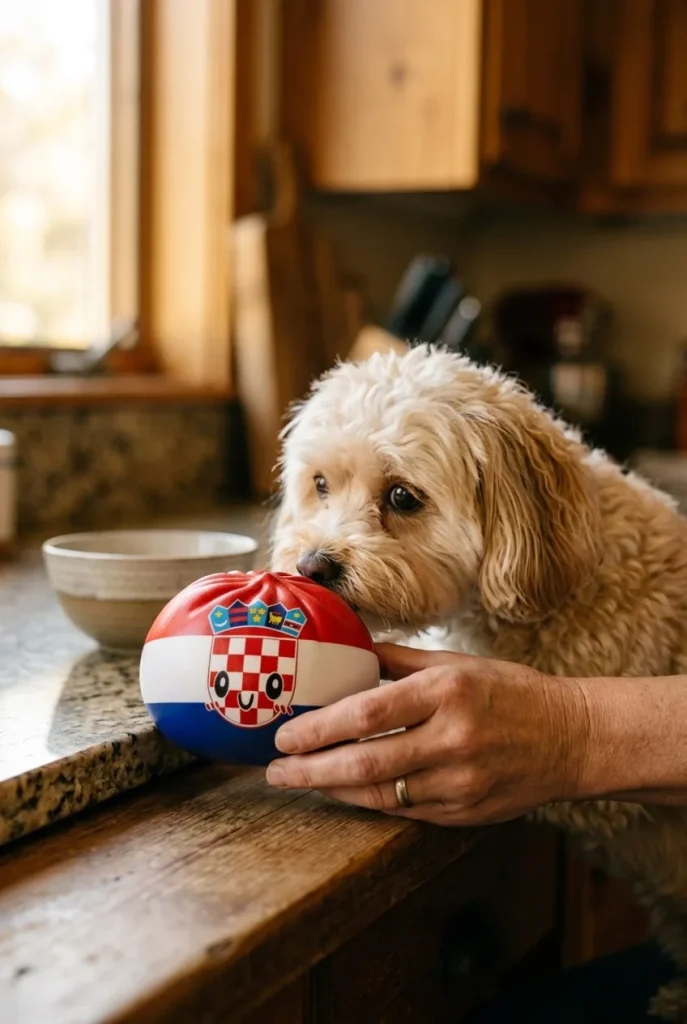 Flag Squishy Dumpling Kroatië met een knuffel