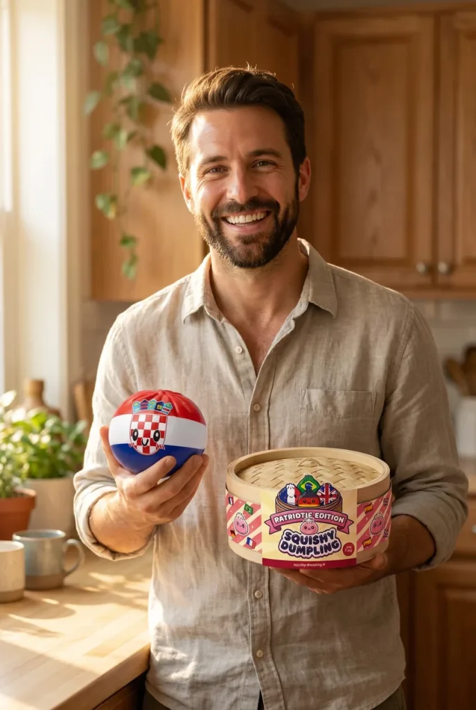 Flag Squishy Dumpling Kroatië met zijn doos