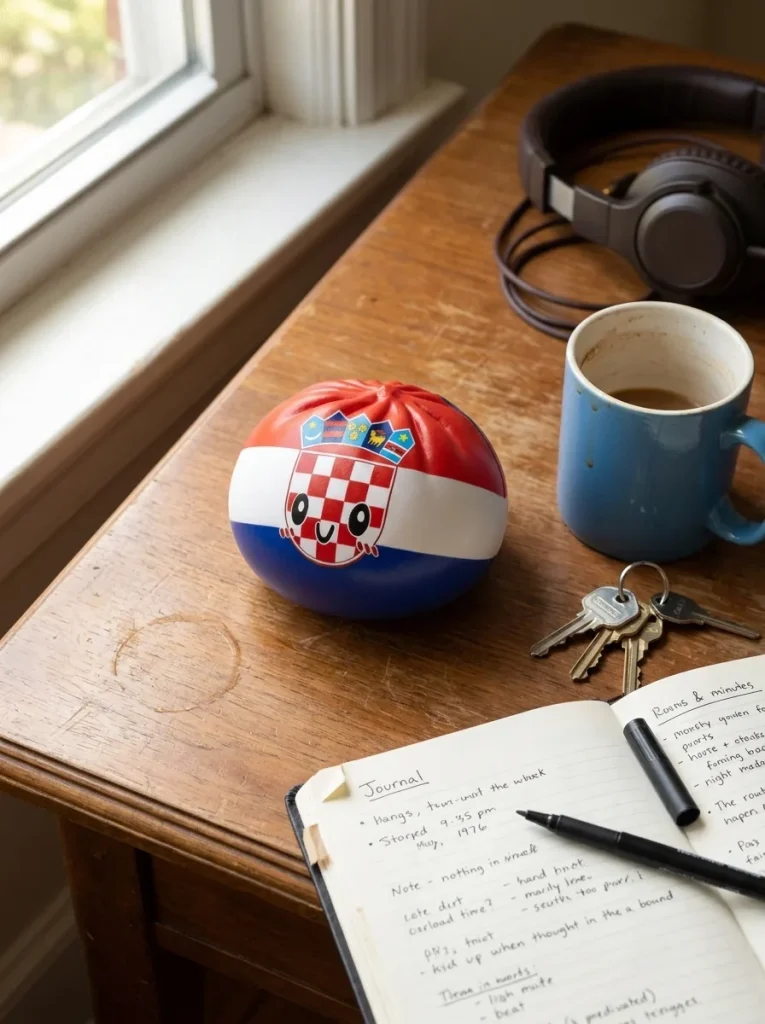 Flag Squishy Dumpling Kroatië op het bureau
