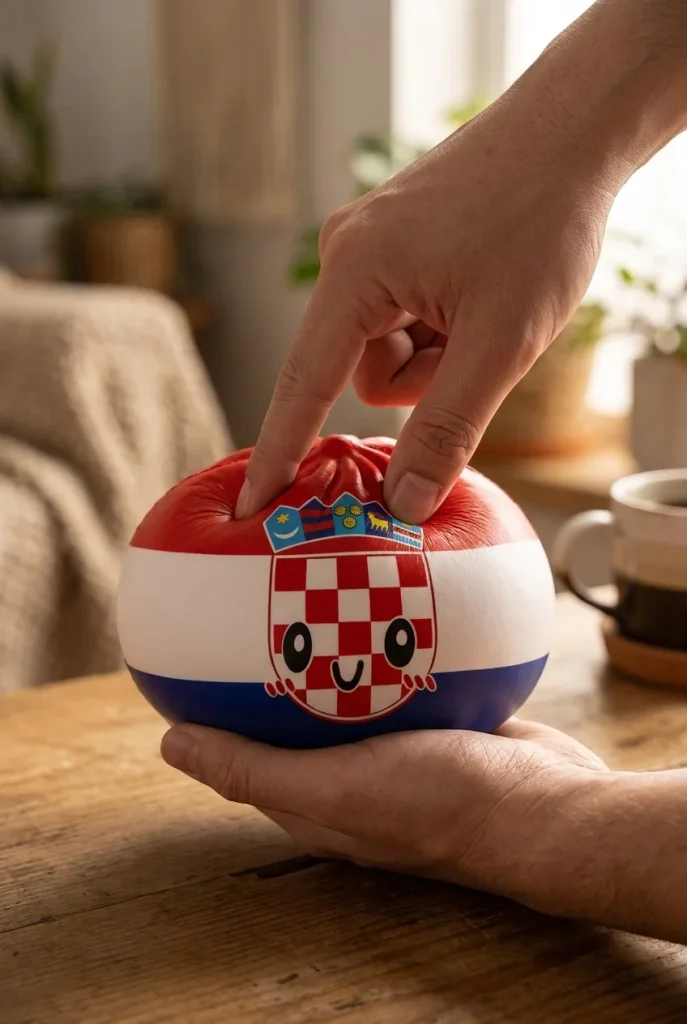 Flag Squishy Dumpling Kroatië tijdens het knijpen