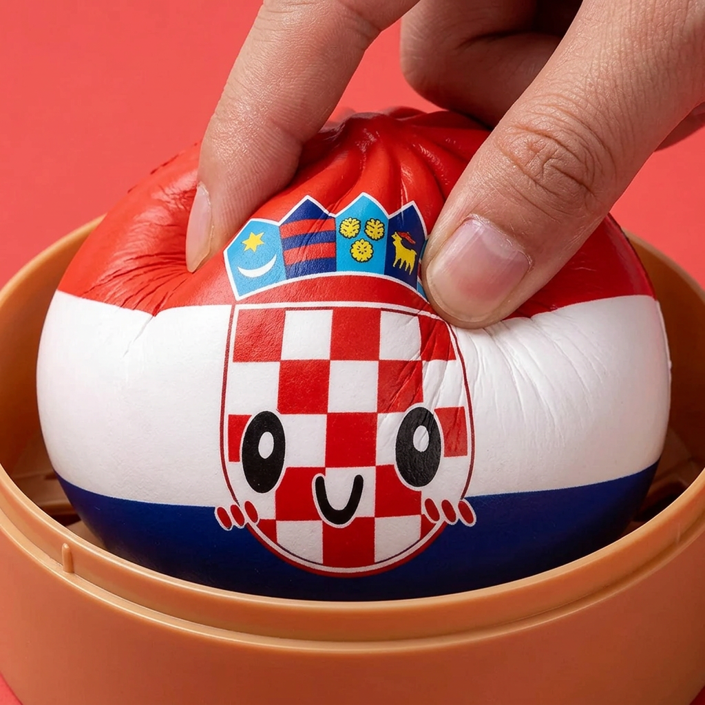 Flag Squishy Dumpling Kroatië tijdens het knijpen, zacht materiaal