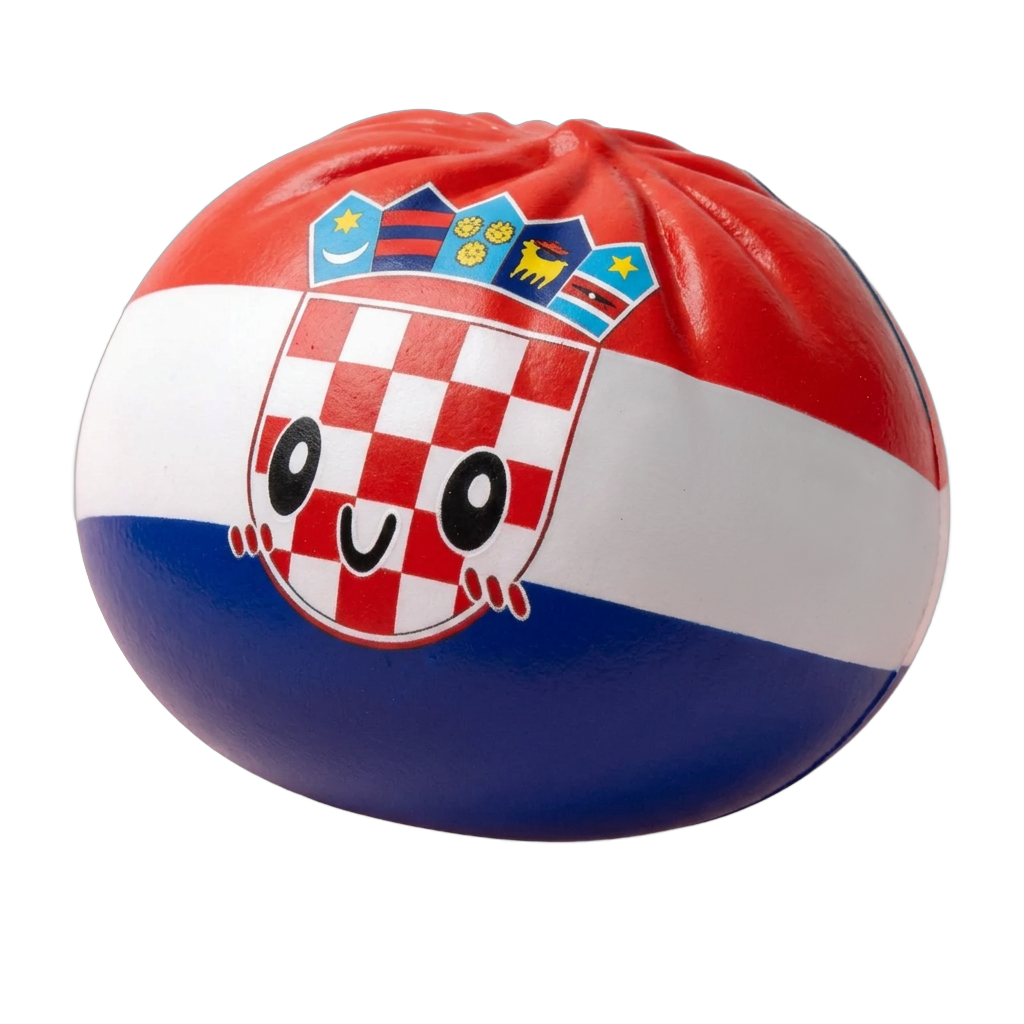 Flag Squishy Dumpling Kroatië tijdens het knijpen, zacht materiaal