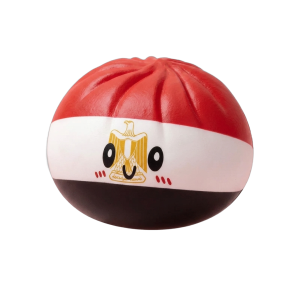 Flag Dumpling Squishy Egypte – Rood, Wit, Zwart tijdens het knijpen, zacht materiaal