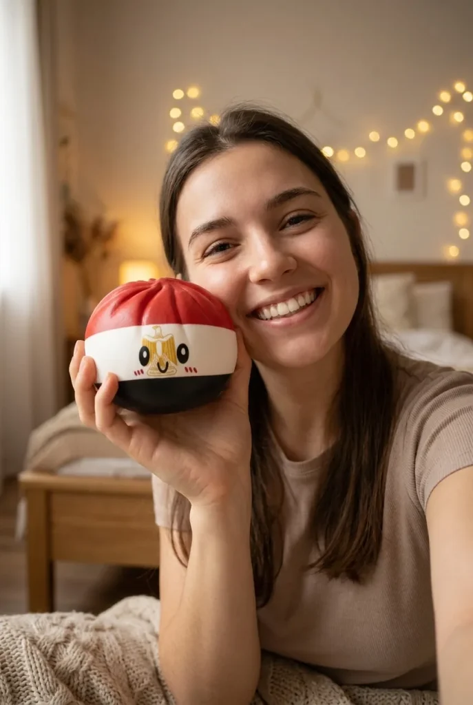 Flag Dumpling Squishy Egypte – Rood, Wit, Zwart in het dagelijks leven