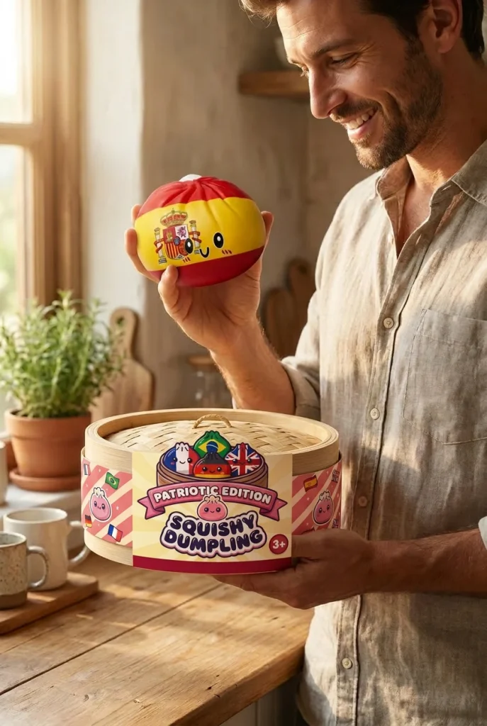Squishy Flag Dumpling Spanje met zijn doos