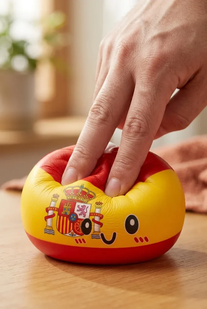 Squishy Flag Dumpling Spanje tijdens het knijpen