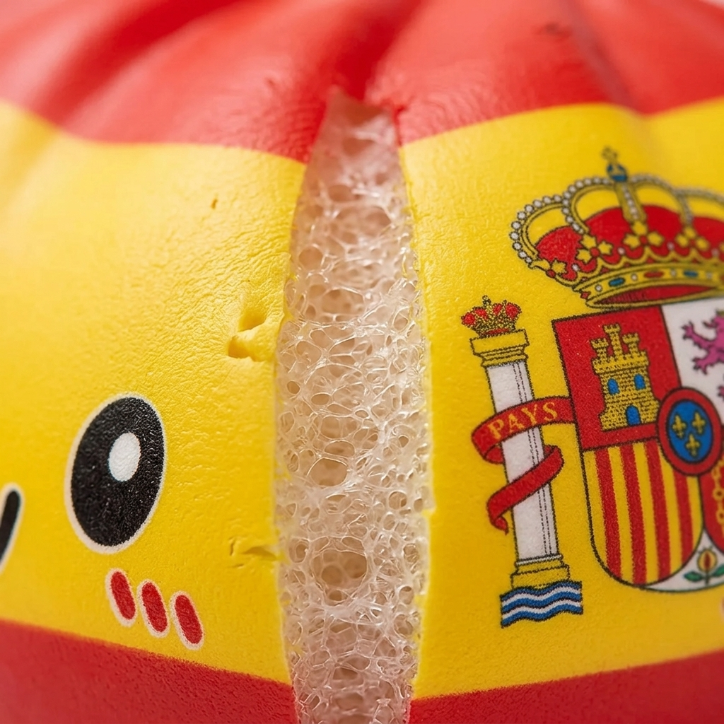 Squishy Flag Dumpling Spanje — macro-close-up van de textuur