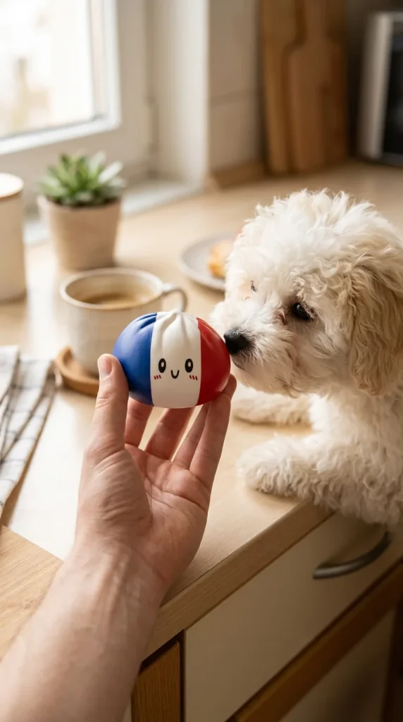 France Flag Squishy Dumpling – Blauw Wit Rood met een knuffel