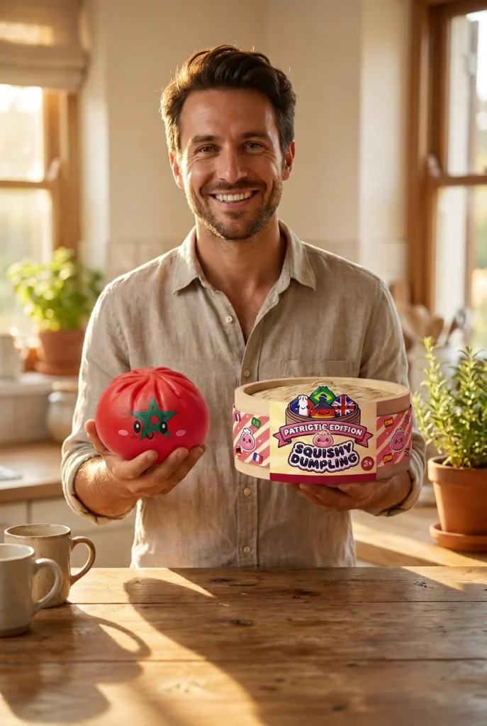 Flag Squishy Dumpling Marokko met zijn doos