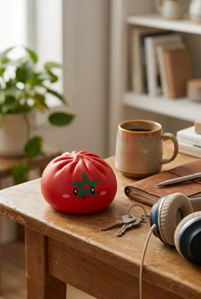 Flag Squishy Dumpling Marokko op het bureau