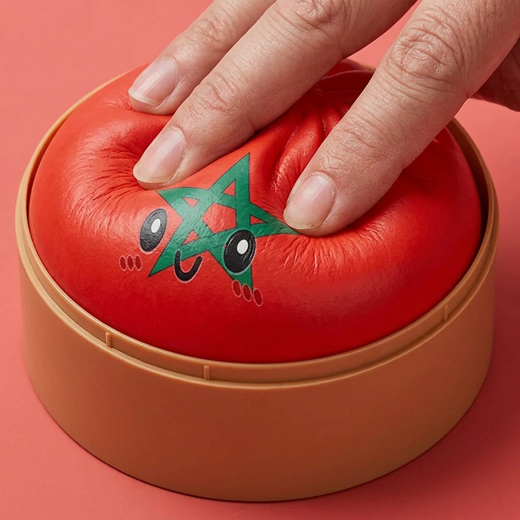 Flag Squishy Dumpling Marokko tijdens het knijpen, zacht materiaal