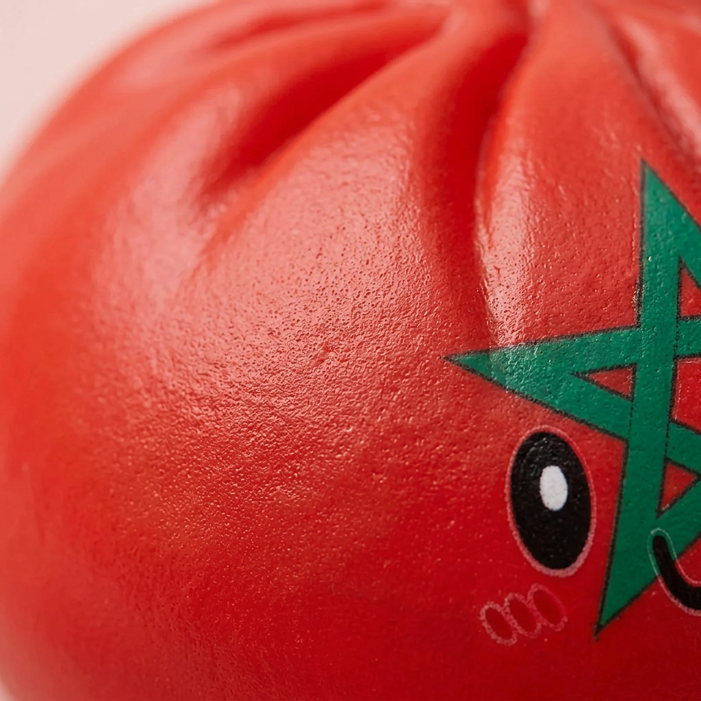 Flag Squishy Dumpling Marokko — macro-close-up van de textuur