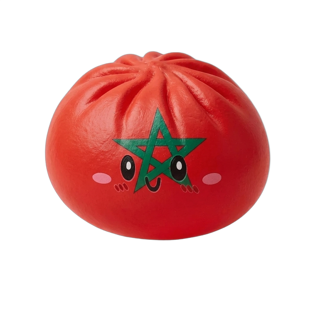 Flag Squishy Dumpling Marokko tijdens het knijpen, zacht materiaal