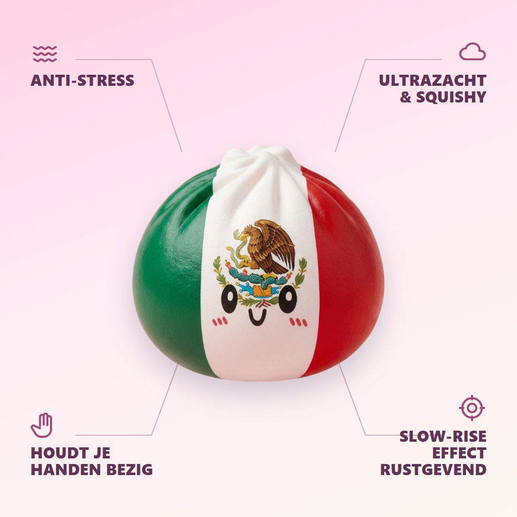 Flag Squishy Dumpling Mexico met Bamboe Stoomkorfje — zijn voordelen