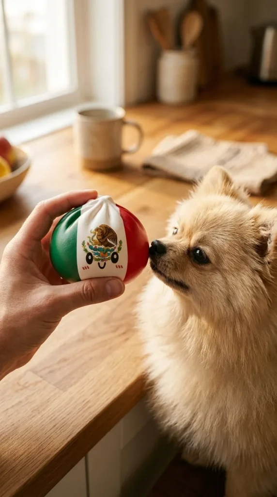 Flag Squishy Dumpling Mexico met Bamboe Stoomkorfje met een knuffel