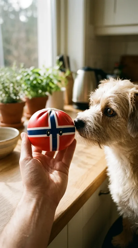 Flag Squishy Dumpling Noorwegen met een knuffel