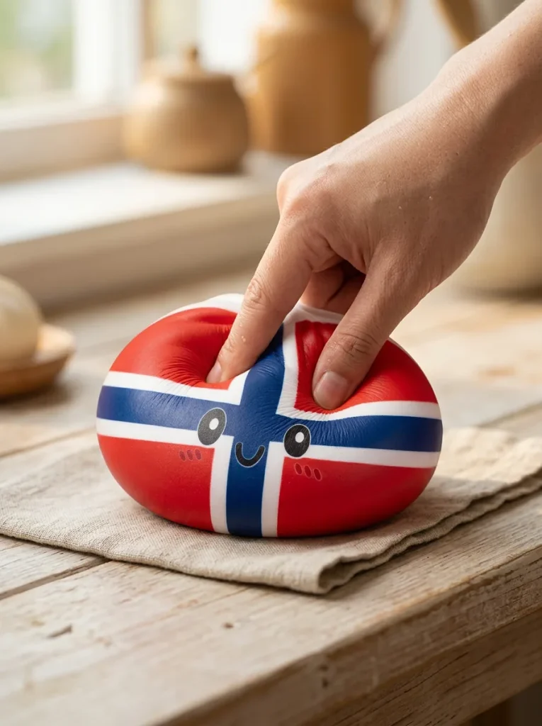 Flag Squishy Dumpling Noorwegen tijdens het knijpen