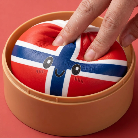 Flag Squishy Dumpling Noorwegen tijdens het knijpen, zacht materiaal