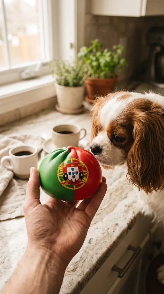 Squishy Dumpling Portugal met Bamboe Mandje met een knuffel
