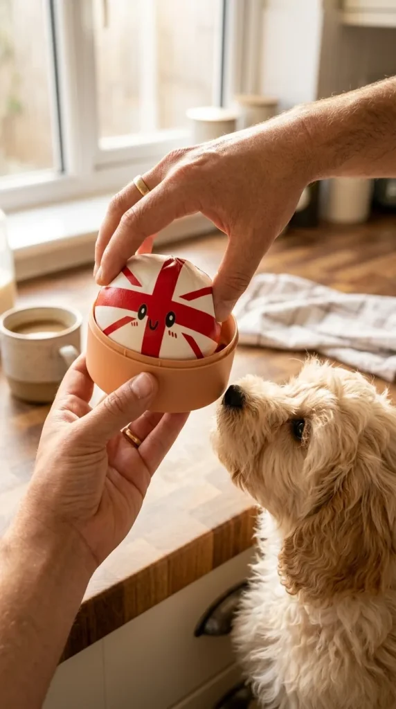 Flag Squishy Toy UK Dumpling met een knuffel