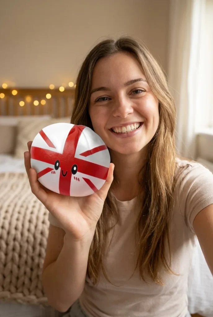 Flag Squishy Toy UK Dumpling in het dagelijks leven