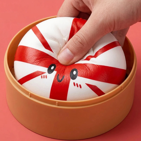 Flag Squishy Toy UK Dumpling tijdens het knijpen, zacht materiaal