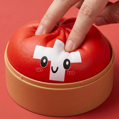 Flag Squishy Toy Zwitserland Dumpling tijdens het knijpen, zacht materiaal