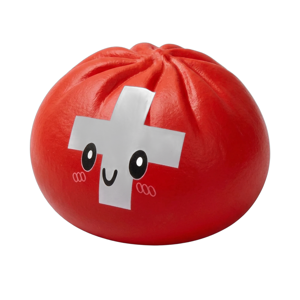 Flag Squishy Toy Zwitserland Dumpling tijdens het knijpen, zacht materiaal