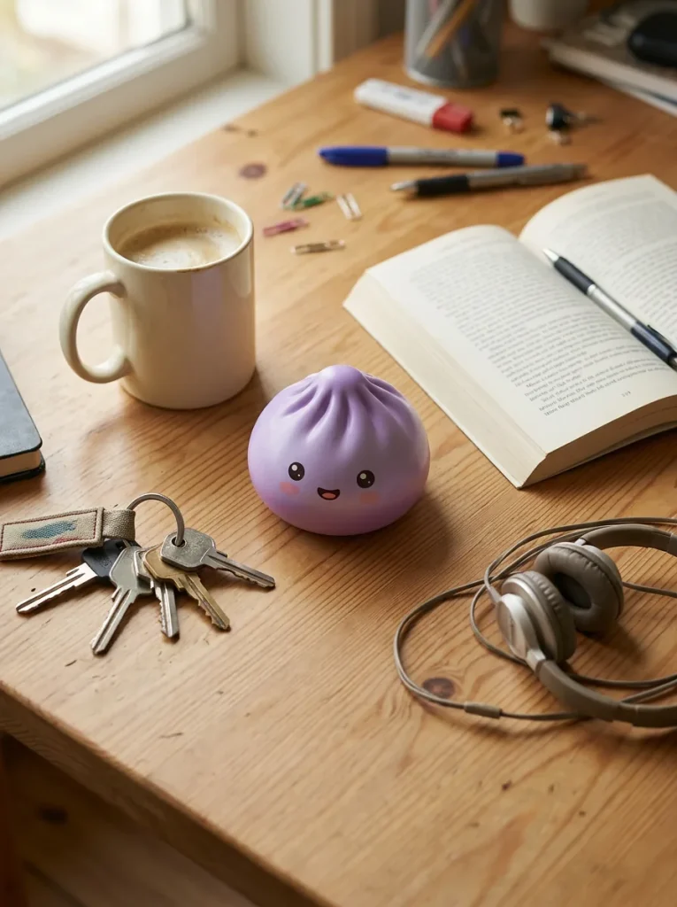 Dumpling Squishy Mystery Knuffel Verrassing op het bureau