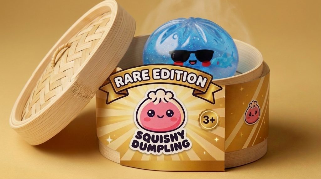 Dumpling Squishy Zonnebril – Stoere Editie in het bamboe stoommandje