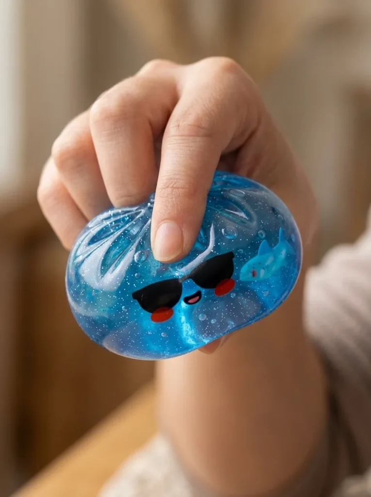 Dumpling Squishy Zonnebril – Stoere Editie tijdens het knijpen