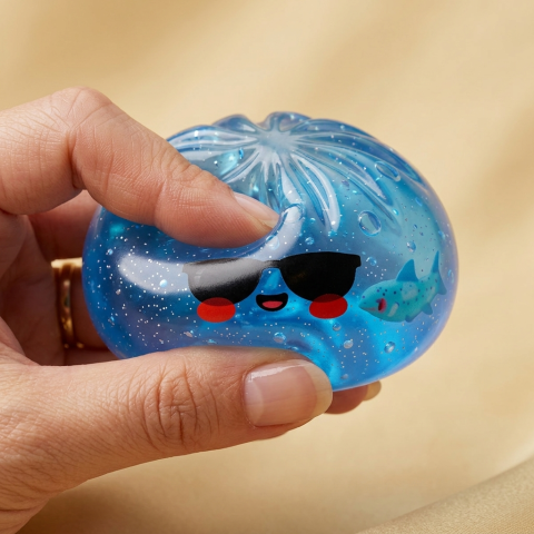 Dumpling Squishy Zonnebril – Stoere Editie — slow-rise effect, het schuim vert langzaam terug