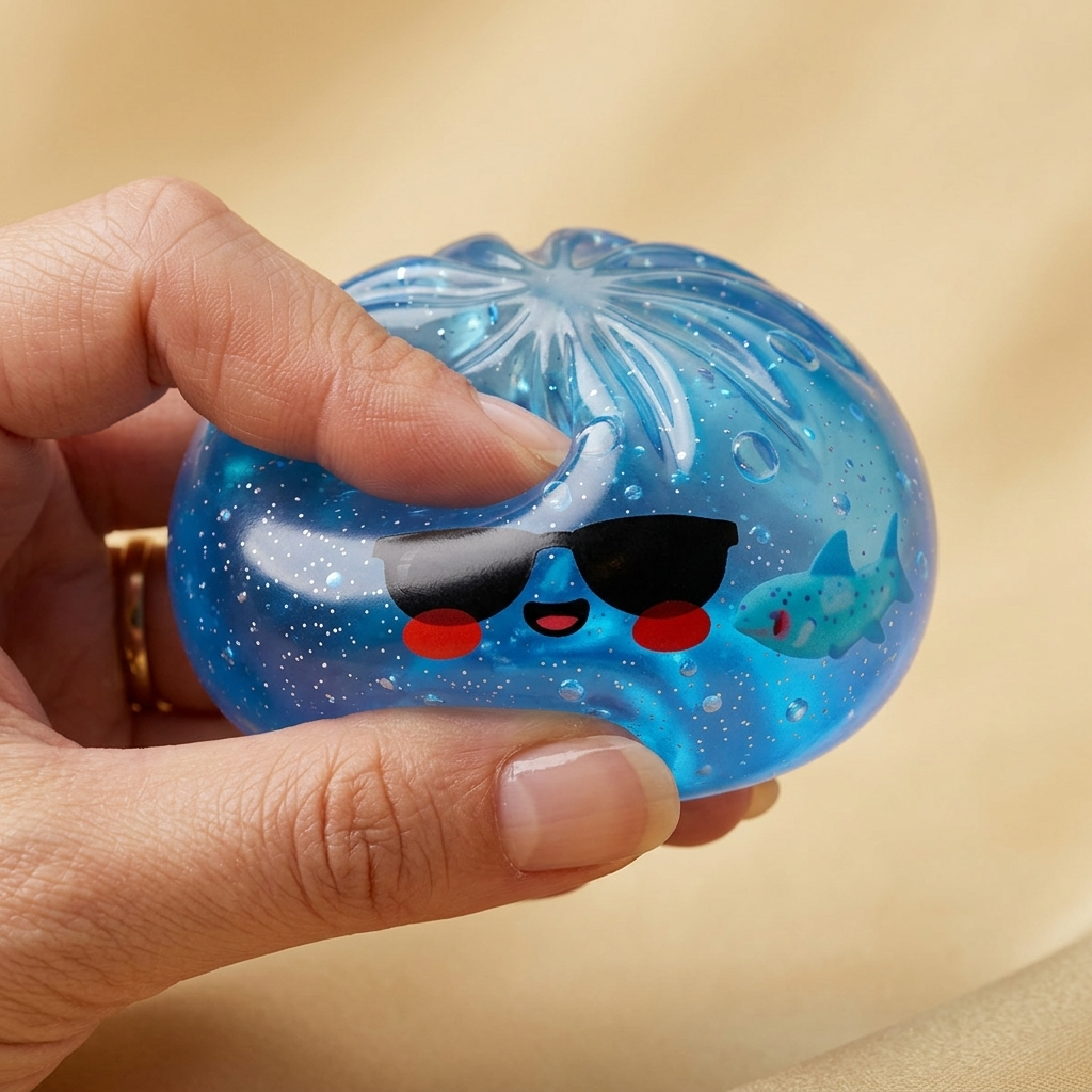 Dumpling Squishy Zonnebril – Stoere Editie — slow-rise effect, het schuim vert langzaam terug
