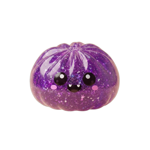 Dumpling Squishy Vampire Halloween Glitter Paars tijdens het knijpen, zacht materiaal