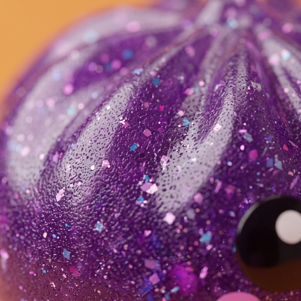 Dumpling Squishy Vampire Halloween Glitter Paars — macro-close-up van de textuur