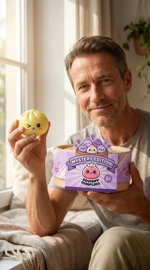 Mystery Dumpling Squishy met Bamboe Stoommandje met zijn doos
