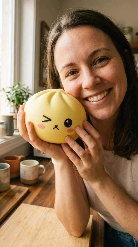 Mystery Dumpling Squishy met Bamboe Stoommandje in het dagelijks leven