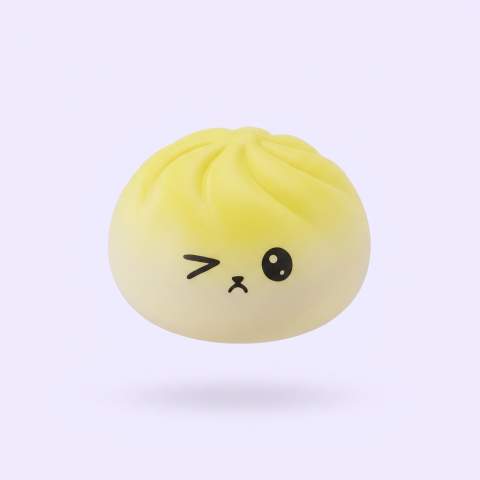 Mystery Dumpling Squishy met Bamboe Stoommandje tijdens het knijpen, zacht materiaal